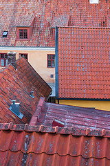 Image showing Rooftops of the Swedish town Visby