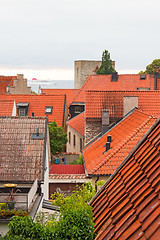 Image showing View over Swedish town Visby