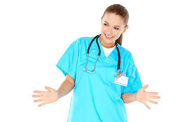 Image showing Playful young nurse or doctor