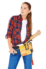 Image showing Confident happy DIY handy woman