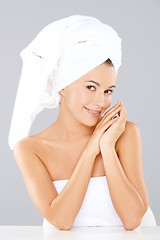 Image showing Beautiful woman at a beauty salon or spa