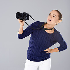 Image showing Pretty vivacious young female phoptographer