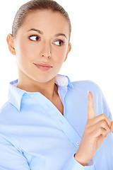 Image showing Thoughtful young business woman