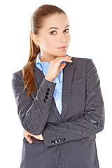 Image showing Sceptical businesswoman