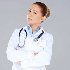 Image showing Confident female doctor with crossed arms