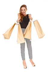 Image showing Ecstatic female shopper