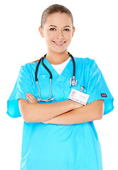 Image showing Friendly confident female doctor