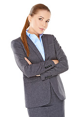 Image showing Sceptical businesswoman