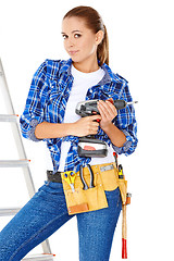 Image showing Confident happy DIY handy woman