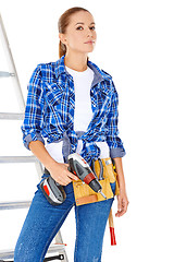 Image showing Confident happy DIY handy woman