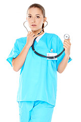 Image showing Friendly confident female doctor