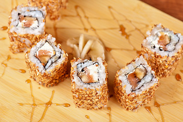 Image showing sesame sushi rolls