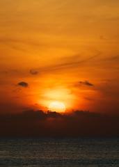 Image showing Orange Ocean Sunset