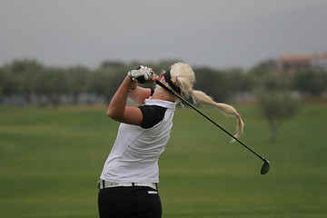 Image showing lady golf swing