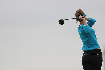 Image showing lady golf swing