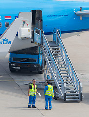 Image showing AMSTERDAM, HOLLAND, SEPTEMBER 6: An employee of KLM-Air France i