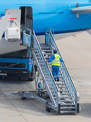 Image showing AMSTERDAM, HOLLAND, SEPTEMBER 6: An employee of KLM-Air France i