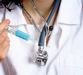 Image showing Portrait of a young doctor with stethoscope.