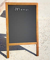 Image showing Restaurant menu chalkboard 