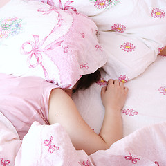 Image showing Young woman sleeping.