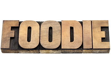 Image showing foodie word in wood type