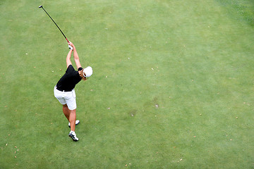 Image showing lady golf swing