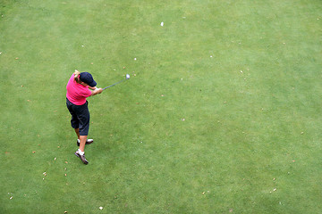 Image showing lady golf swing