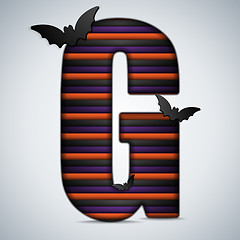 Image showing Halloween Bat Alphabet Letters Stripe Black Orange Purple