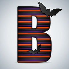 Image showing Halloween Bat Alphabet Letters Stripe Black Orange Purple