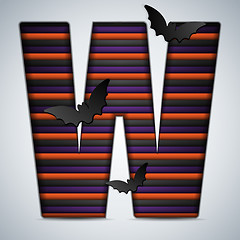 Image showing Halloween Bat Alphabet Letters Stripe Black Orange Purple