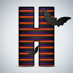 Image showing Halloween Bat Alphabet Letters Stripe Black Orange Purple