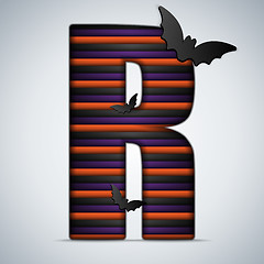 Image showing Halloween Bat Alphabet Letters Stripe Black Orange Purple