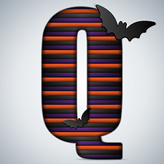 Image showing Halloween Bat Alphabet Letters Stripe Black Orange Purple