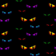 Image showing Halloween Ghost Eyes Seamless Background Vector