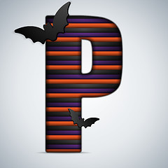 Image showing Halloween Bat Alphabet Letters Stripe Black Orange Purple