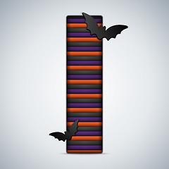 Image showing Halloween Bat Alphabet Letters Stripe Black Orange Purple