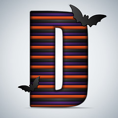 Image showing Halloween Bat Alphabet Letters Stripe Black Orange Purple