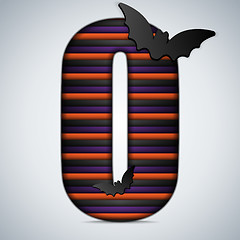 Image showing Halloween Bat Alphabet Letters Stripe Black Orange Purple