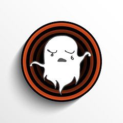 Image showing Halloween Ghost Button Icon Stripe