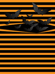 Image showing Vector Halloween Background Scary Bats Orange