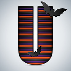 Image showing Halloween Bat Alphabet Letters Stripe Black Orange Purple