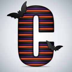 Image showing Halloween Bat Alphabet Letters Stripe Black Orange Purple