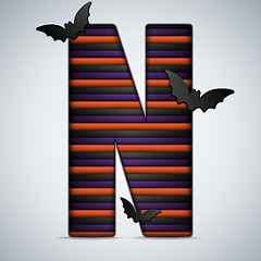 Image showing Halloween Bat Alphabet Letters Stripe Black Orange Purple