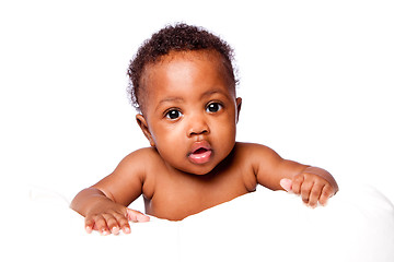 Image showing Adorable cute infant baby face