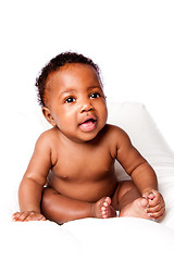 Image showing Beautiful happy baby infant sitting