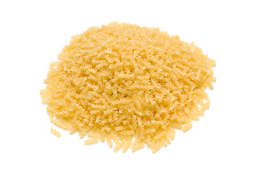 Image showing heap of raw pasta on the white background