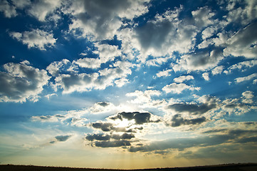 Image showing dramatic lighted clouds