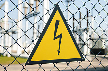 Image showing high voltage warning sign
