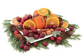 Image showing Christmas Fruit and Nuts