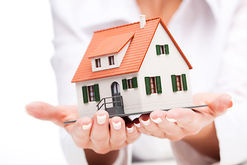 Image showing Small toy house in hands